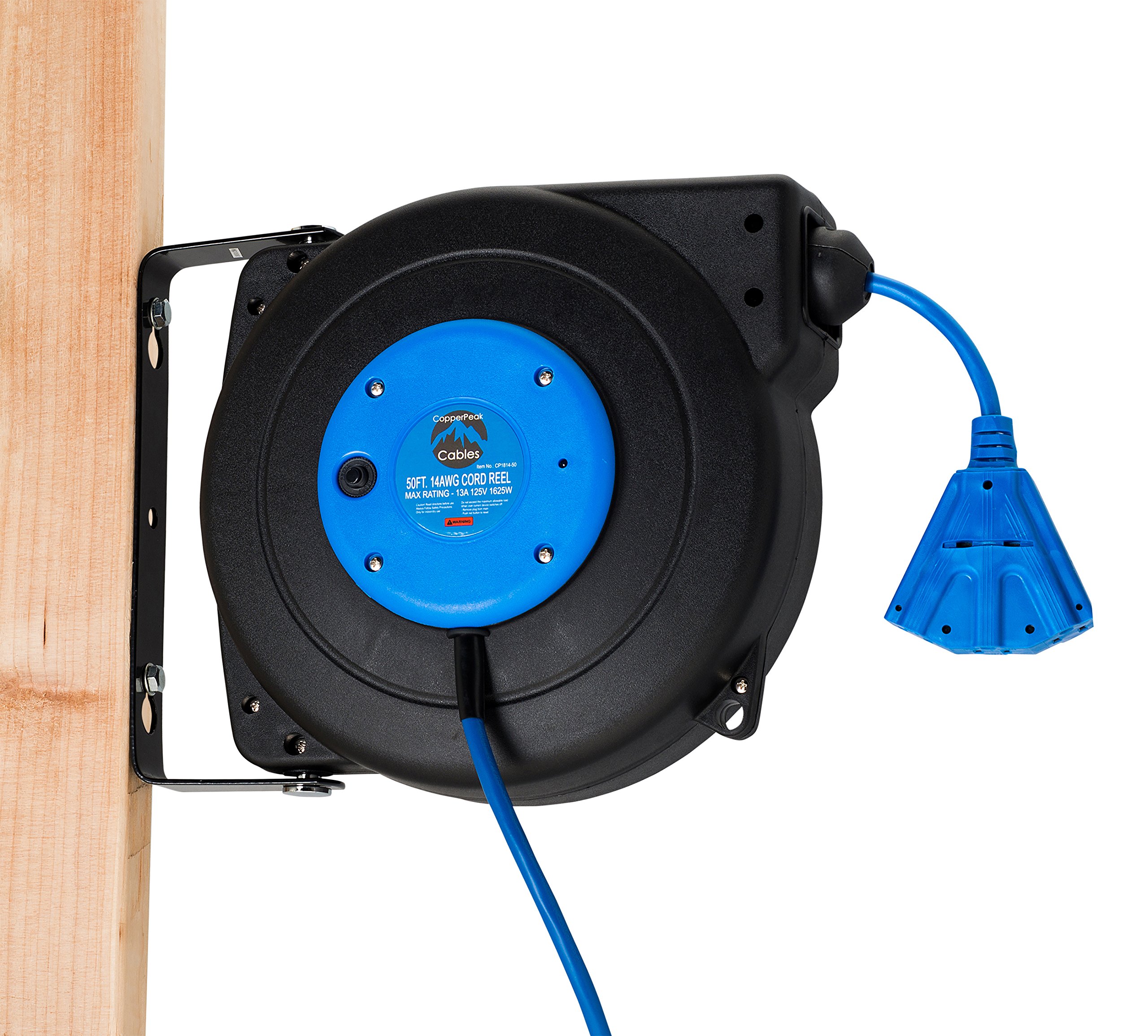 Copperpeak 50 Ft Retractable Extension Cord Reel Ceiling Or Wall