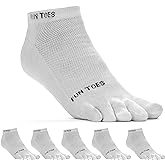 FUN TOES Mens Toe Socks Barefoot Running Lightweight -Value 6 Pairs Pack- Size 6-12