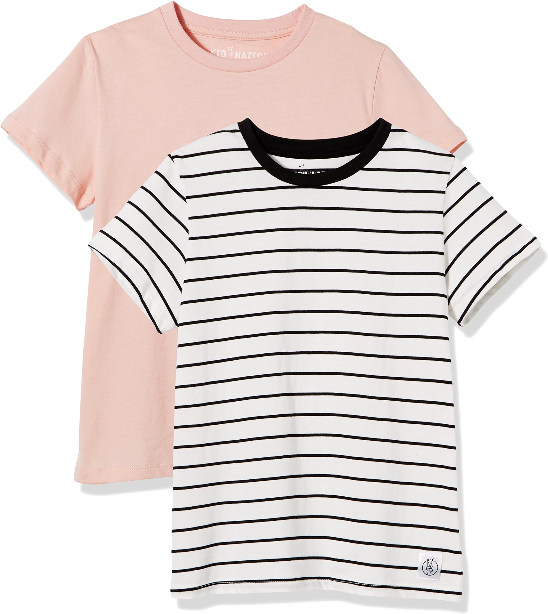 Kid NationKids Unisex 100% Cotton Tagless Short Sleeve Crewneck T Shirts