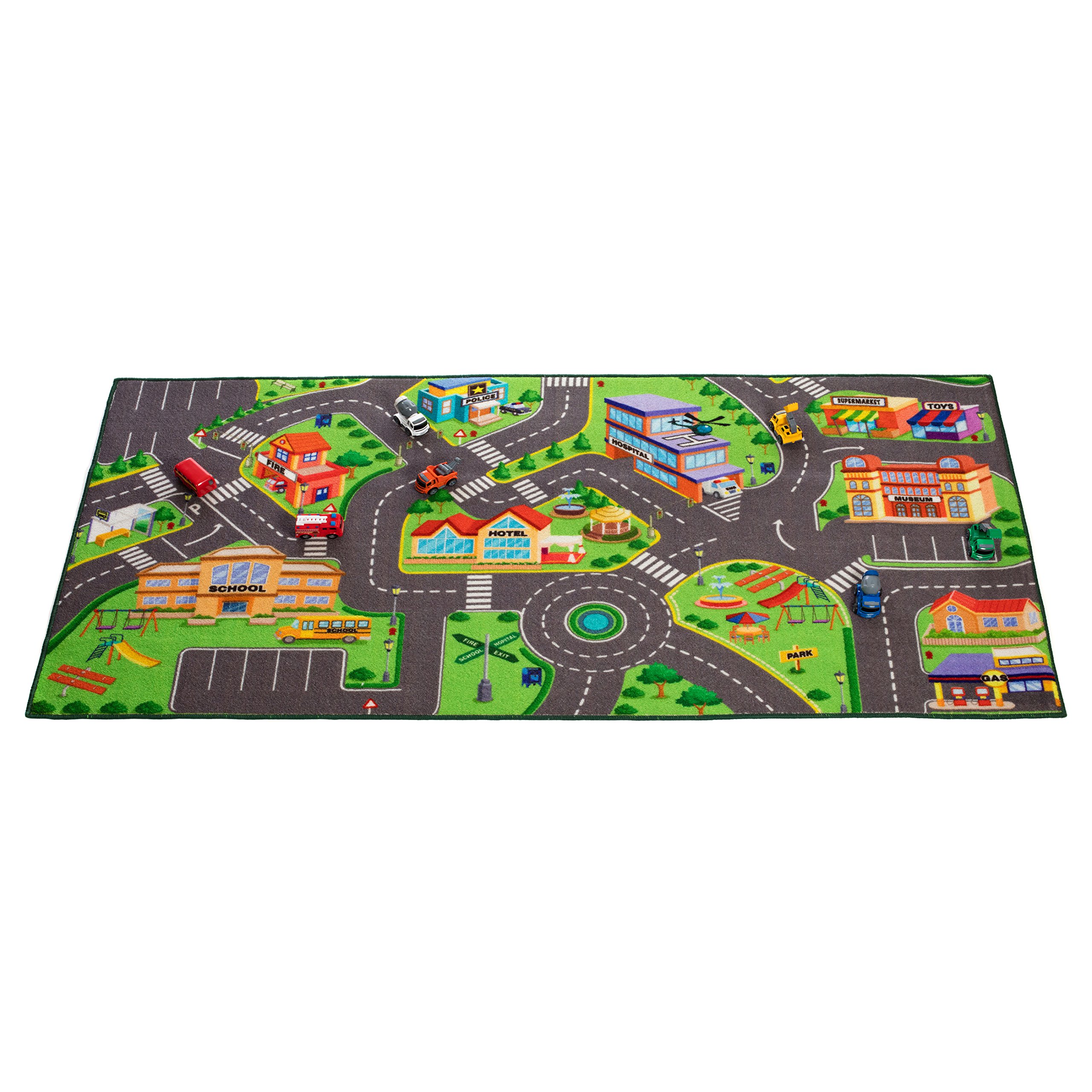 Washable Community Play Rug for matchbox cars 36 X 72 Inches