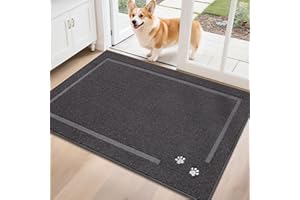 BEQHAUSE Dog Door Mat for Muddy Paws 32"x48", Absorbent Dirt Trapper Entryway Rug Non-Slip Washable Welcome Mat Soft Stain Re