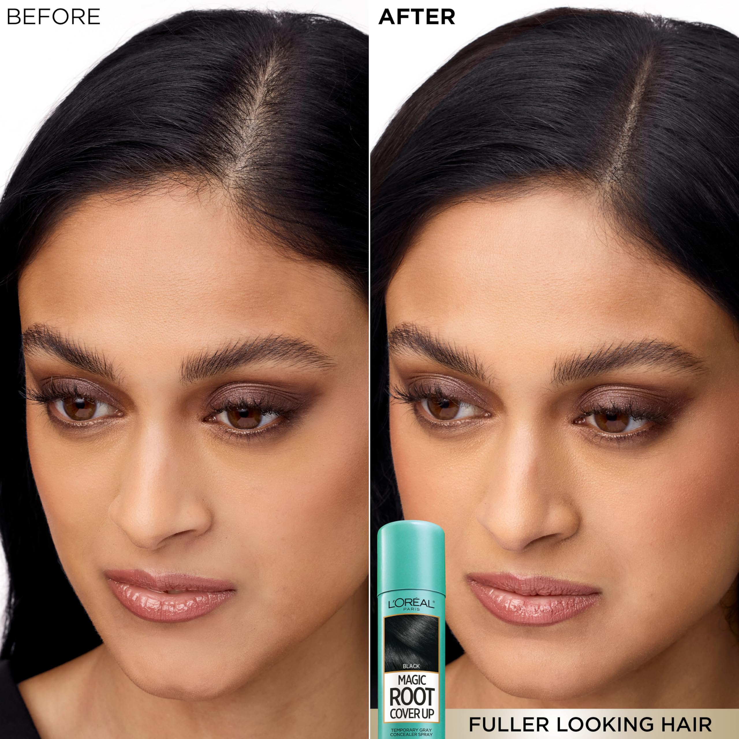 L'Oreal Paris Root Cover Up Temporary Gray Concealer Spray, Hair Color Spray with Filling & Thickening Coverage, Dark Brown, Packaging May Vary