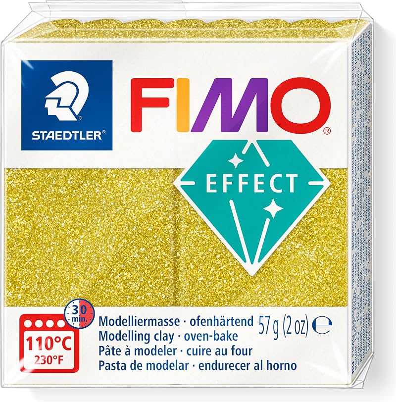 Staedtler FIMO Glitter Gold 57g 8010-112 Oven-Hardening Polymer Clay