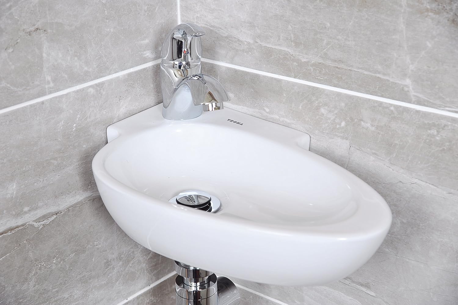 Wall Mounted Vroma Modern Corner Bathroom Sink Amazoncouk Diy Tools