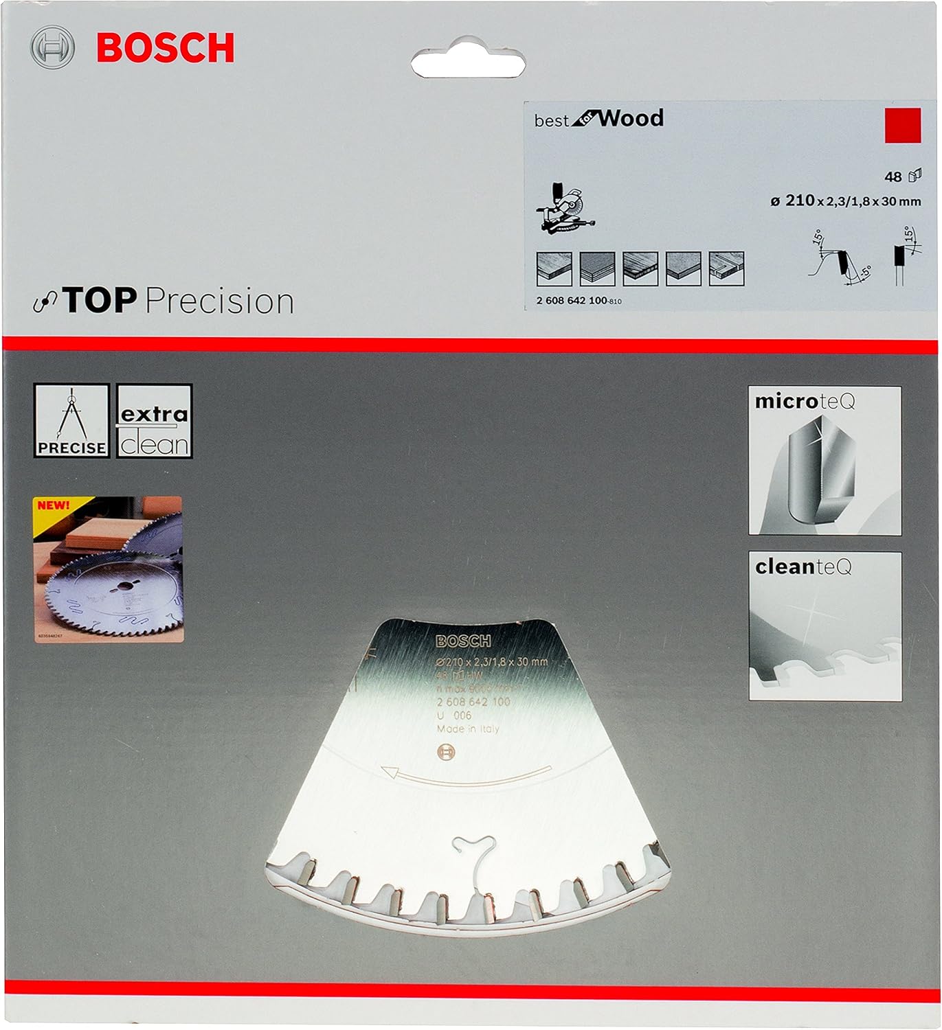 Bosch 2608642100 BSWOB 48 Tooth Top Precision Circular Saw Blade, 0 V, Silver, 210 x 30 x 2.3 mm - Image 3