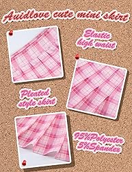 Women’s Pleated Skirt Plaid Skirt High Waist