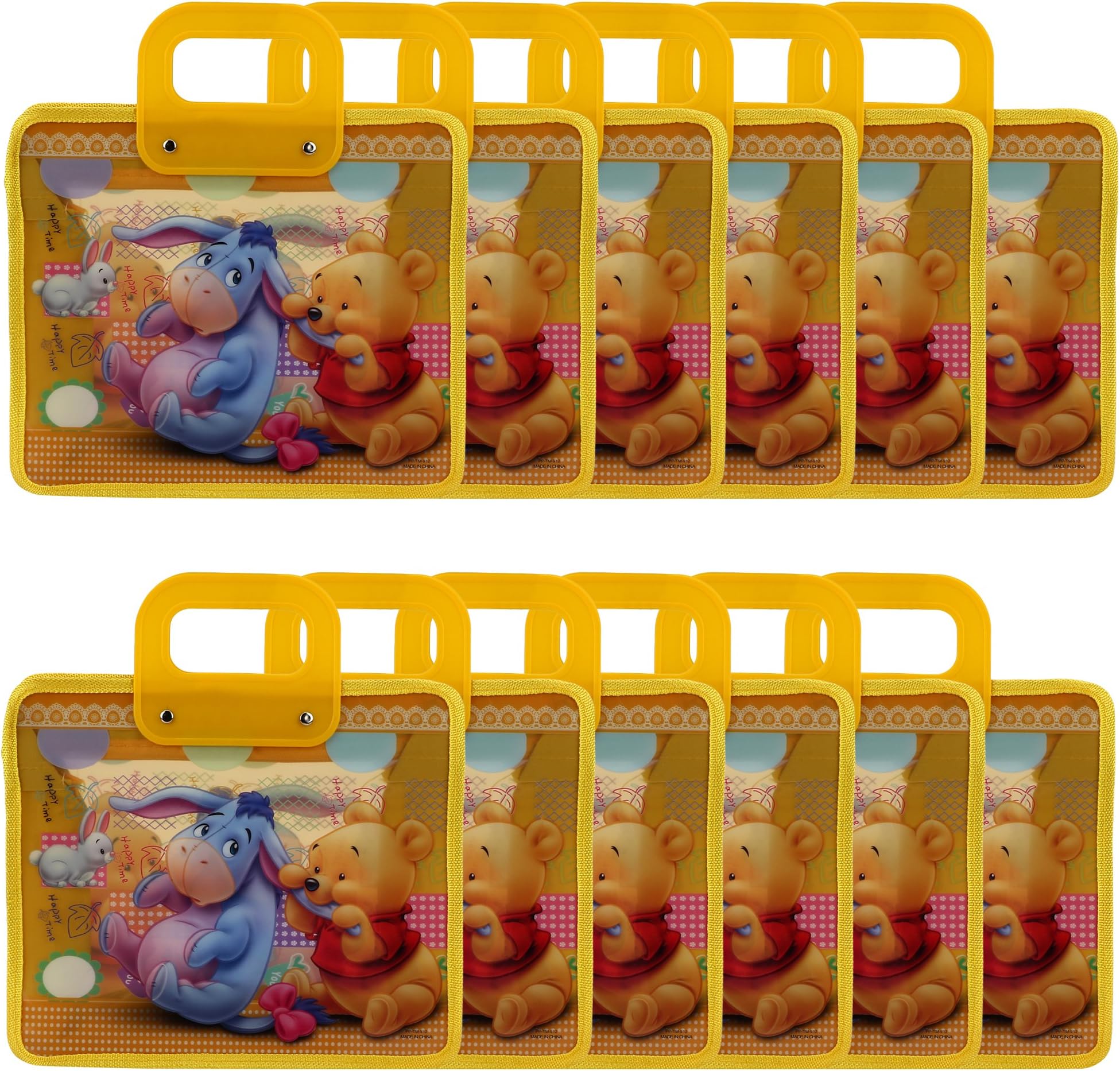 Asera 12 Pcs Yellow Winnie The Pooh Multipurpose Kids Bags for Birthday Return Gifts