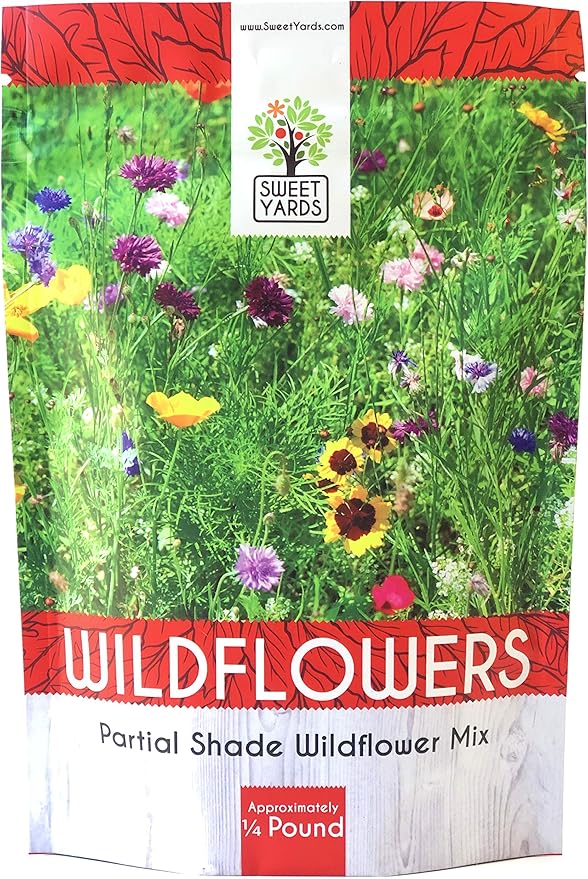 Bulk Wildflower Seeds Partial Shade Mix 1/4 Pound Bag