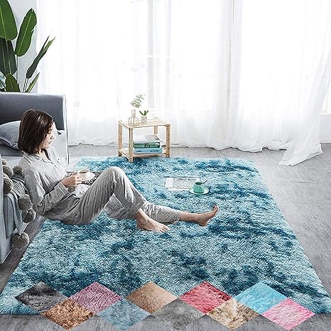 Bedtang Alfombra de Felpa Alfombra De Salón Moderna, Fácil De Limpiar