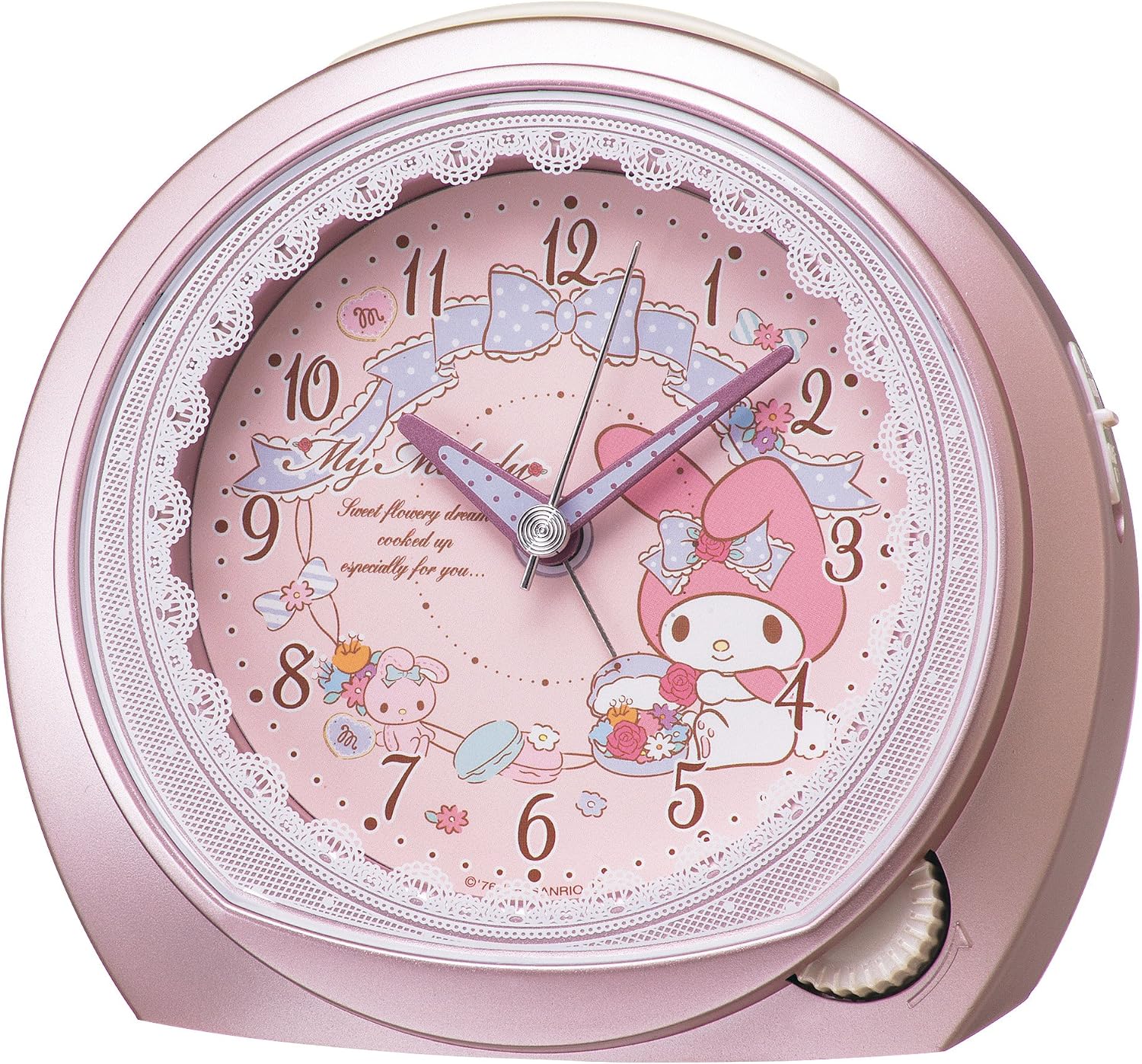 Seiko Clock Alarm Clock My Melody Analog Pink Metallic CQ143P