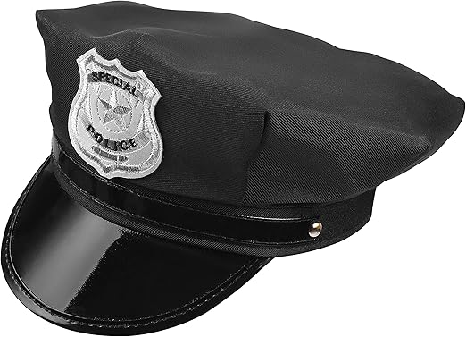 Cappello Da Polizia Con Visiera - Nero, Unisex Per Adulti - Costume Carnevale E Feste - Foto 5