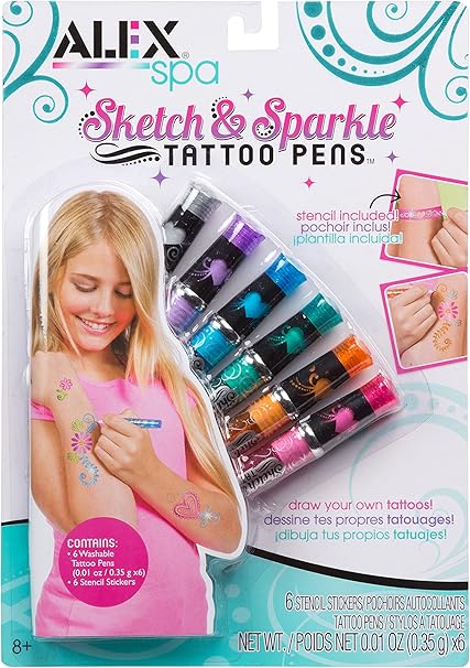 Alex Spa Sketch And Sparkle Tattoo Pens Girls Fashion Activity