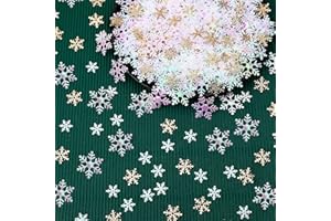 MARFOREVER Snowflake Confetti Decorations, Christmas Snowflake Glitter Confetti White Gold Winter Scatter Sprinkle Table Centerpiece for Winter Wonderland Snow Wedding Birthday Holiday Party Supplie