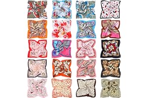 20 Pieces Women s Satin Scarves Silk-Like Soft Neck Ideal Girls Multi-Use Elegant for Daily Occasions
