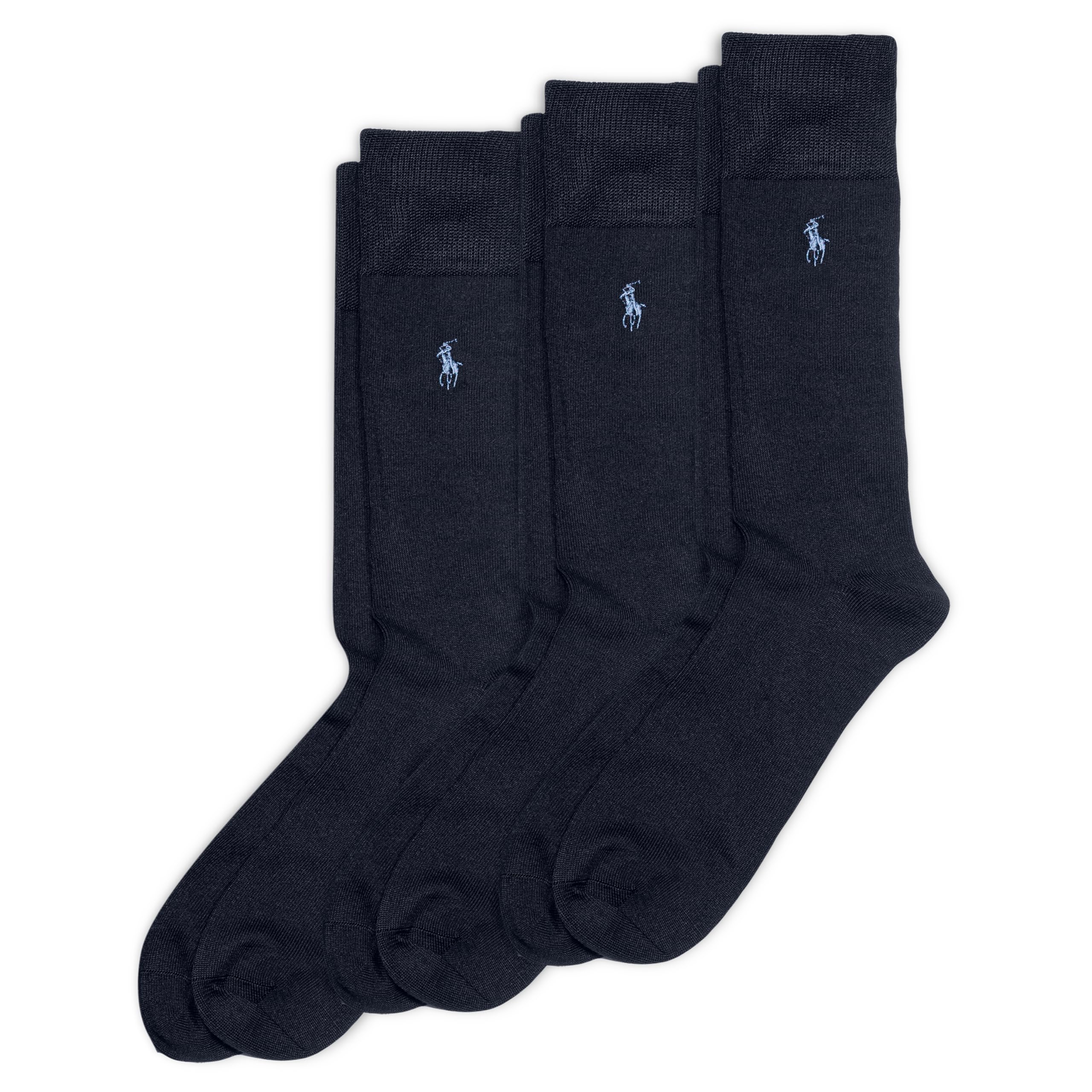Photo 1 of Polo Ralph Lauren Mens Dress Crew Socks - 3 Pair Pack Heel-toe Reinforcement Supersoft Flat, Navy, 6-12.5 US