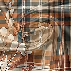 Ambesonne Botanical Valance & Tier Curtain 3 pcs