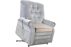 COMFORTANZA Large 20x20x5 Inches Memory Foam Square Thick Non-Slip Chair Seat Cushion for Recliners, Armchairs, Couches - Floor Cushion - Sciatica, Tailbone Pain & Pressure Relief - Soft - Beige