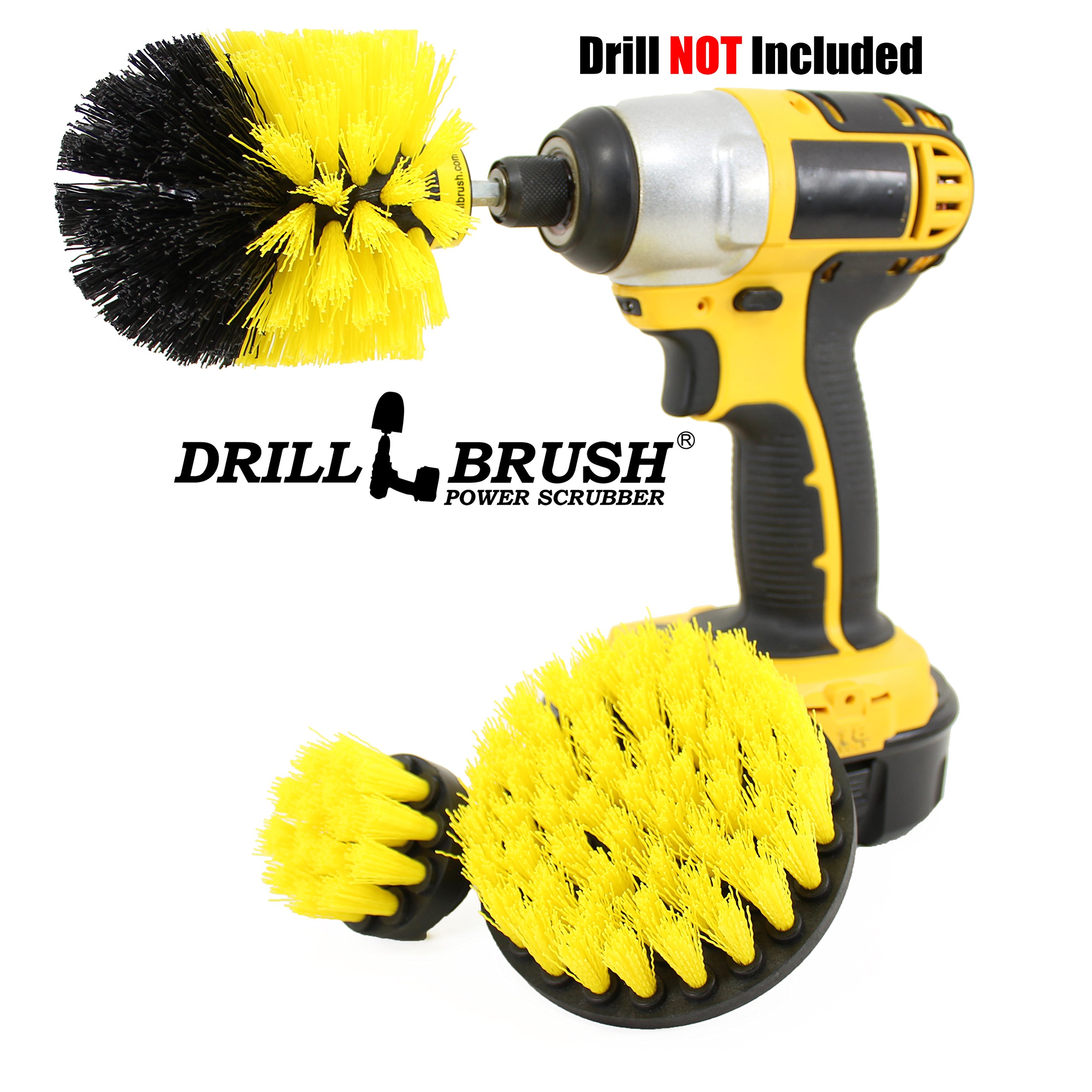 Drillbrush 3 Piece Drill Brush Cleaning Tool Attachment Kit for