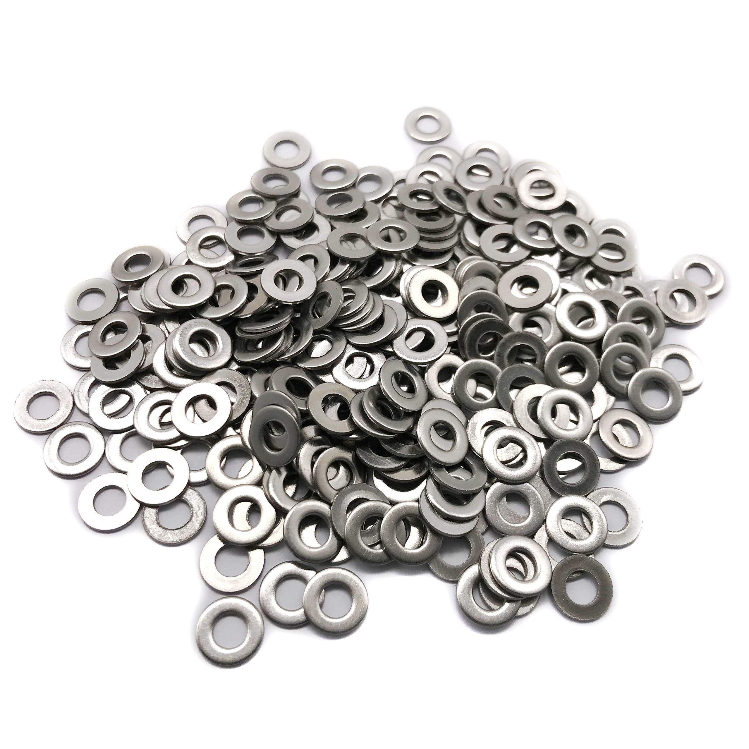 M4 Flat Washer, 304 Stainless Steel, 4mm ID, 9mm OD, 0.8mm Thickness, Plain Finish, for Bolt and Screw (Pack of 300)