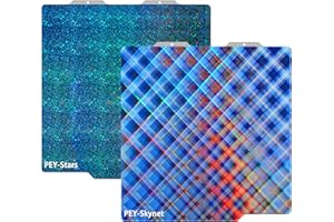 GOMENL Build Plate for Bambu Lab A1 Mini 3D Printer: PEI Build Plate Carbon PET Diamond PEO PEY Plate 3D Printing Accessories Textured Smooth Sheet Bed 184x184mm (PEY-Skynet+PEY-Star)