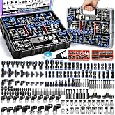 mxuteuk 210PCS Quick Connect Air Hose Fittings,Quick Release Pneumatic Kit | 1/8",1/4",5/16",3/8",1/2",4/6/8/10mm OD Push to Connect Fittings,41Size Air Line Quick Connect Fittings