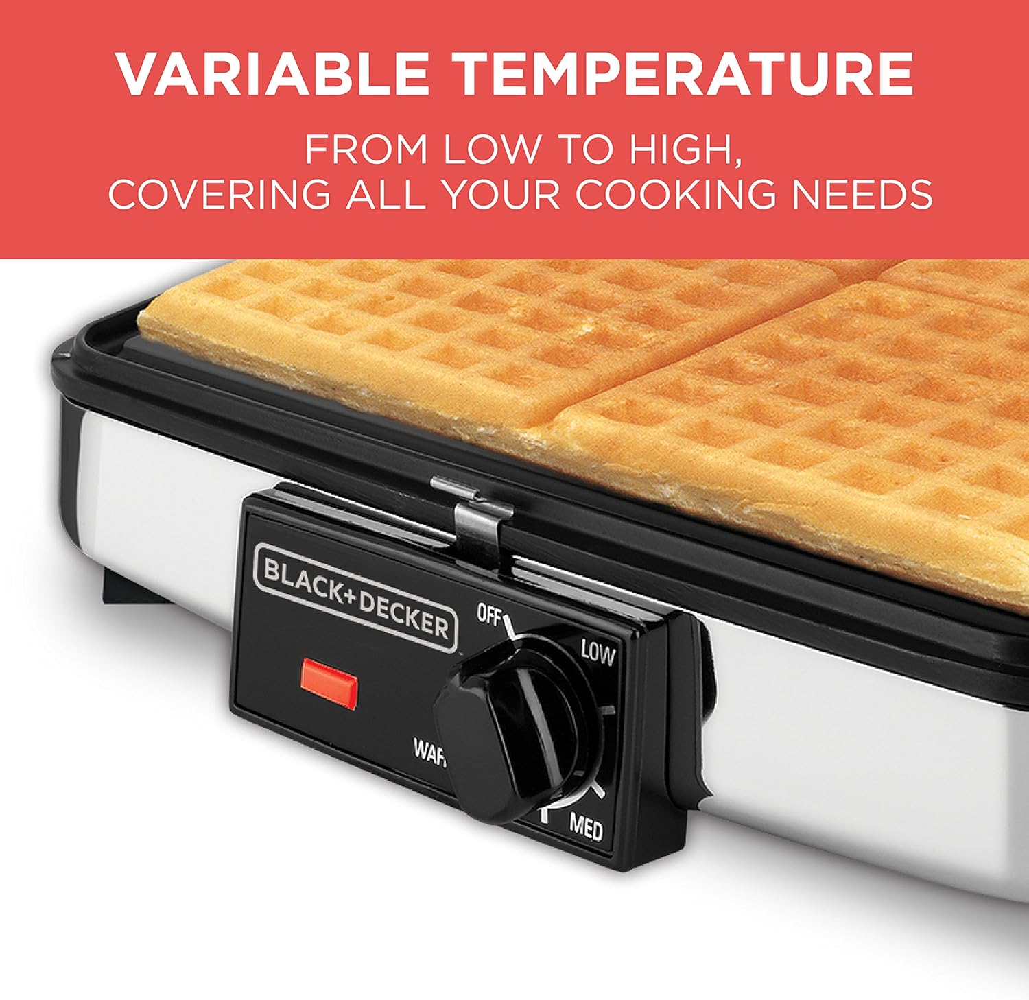 BLACK+DECKER 3-in-1 Waffle Maker with Nonstick Reversible Plates, Stainless Steel, G48TD: Electric Waffle Irons: Kitchen & Dining