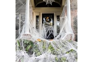ZPISF 200 sqft Spider Webs Halloween Decorations with 10 Fake Spiders, Super Stretch Cobwebs for Halloween Indoor and Outdoor Decor