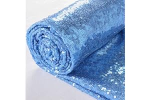 ShiDianYi Sequin Fabric by The Yard Sequince Material Sparkly Fabric -1016S (1 Yard, Baby Blue)