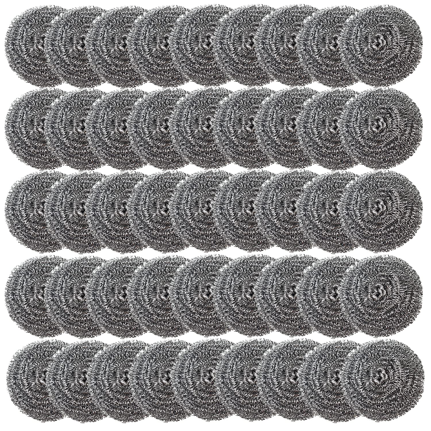 XXJXING 48 Pieces Steel Wool Rinse Cleaning Sponge, Used for Hard to Clean Pot Scrapers, Steel Wool Scrubbers such as Cookers, Pots, Cooker Hoods etc. (48 Pieces - 10g) (48)