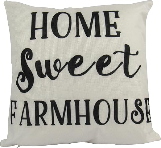 Amazon Com Home Sweet Farmhouse Pillow Cover 18 X 18 Home