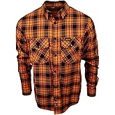 Demons Behind Me The Harvest Orange, Black & Gray Flannel (Hidden Snap Collars)