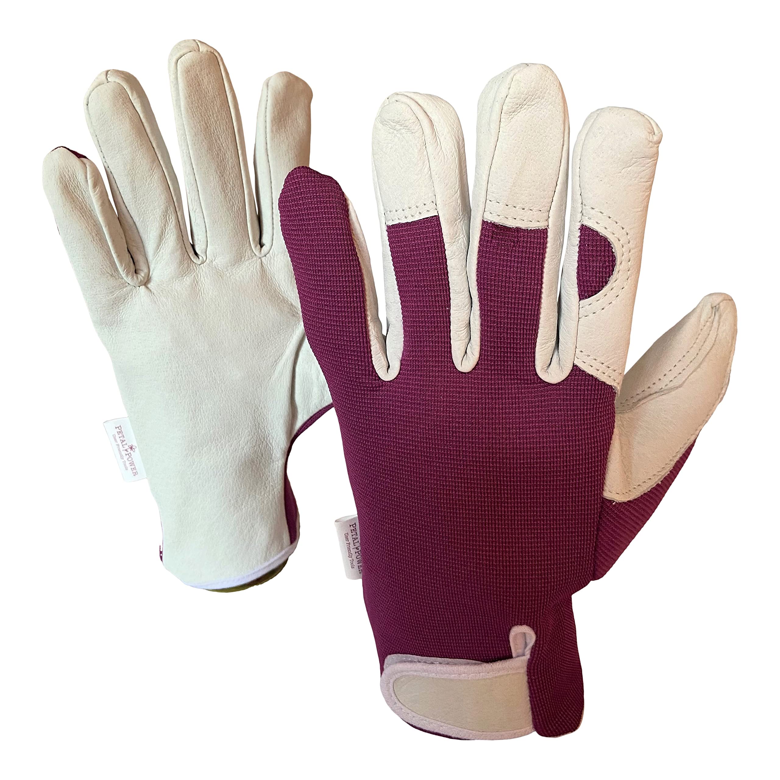 Petal Power Ladies Leather Gardening Gloves One Pair - Work Gloves for Women for Garden and Household Tasks (Medium, Purple) — image 1