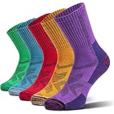 NORDIC Socks Merino Wool Lightweight Hiking Socks for Men & Women, 5-Pack Crew, Unisex, Anti-Blister