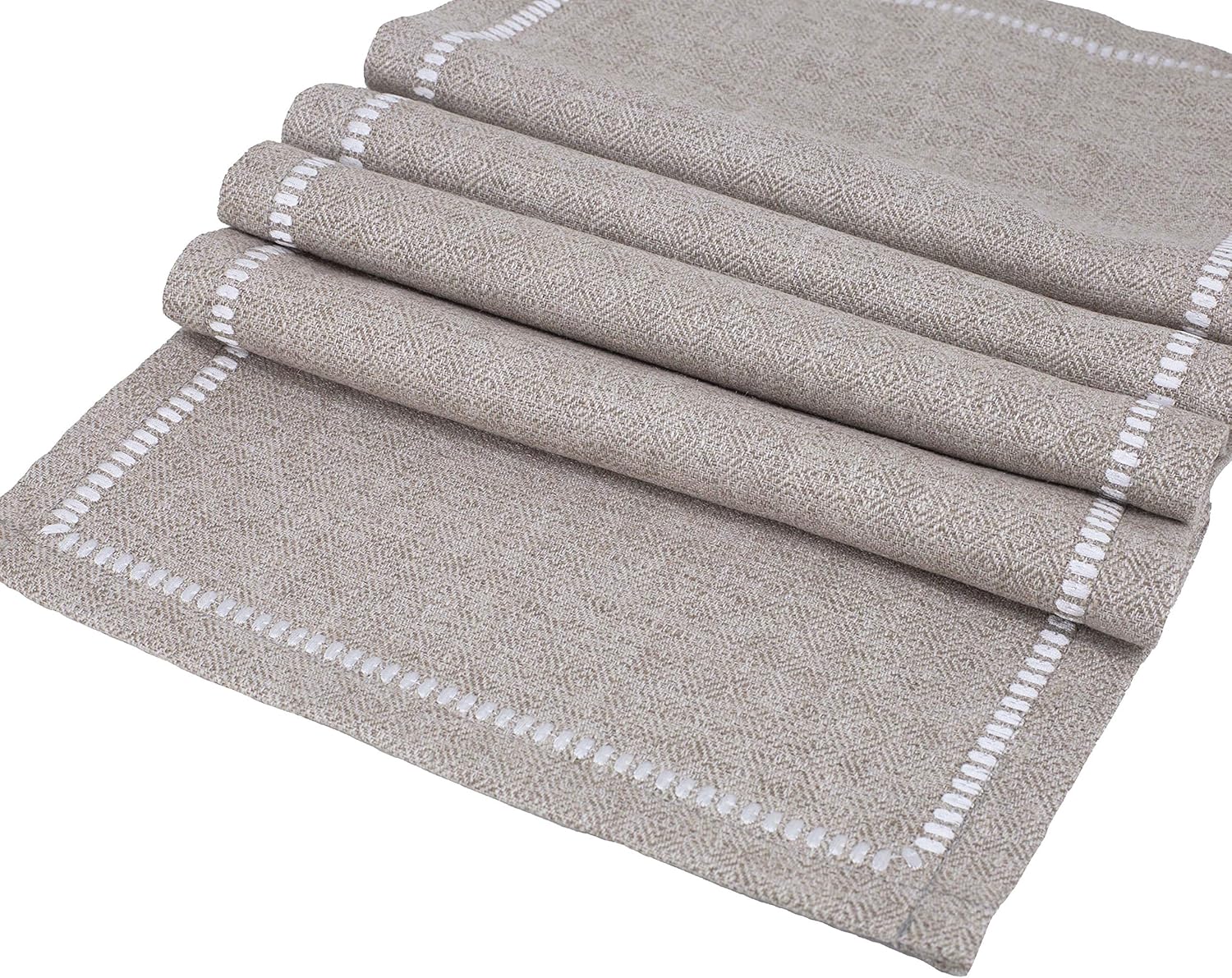 millianess Placemats Cotton Linen Embroidery Table Mats Heat Resistant Kitchen Tablemats for Dining Table 13"x18" (6 Piece,Nature-Linen): Home & Kitchen