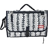 Nuby Portable Baby Changing Pad Station, Quick Wipe Clean Changing Mat with Built-in Pillow, Stripes Print