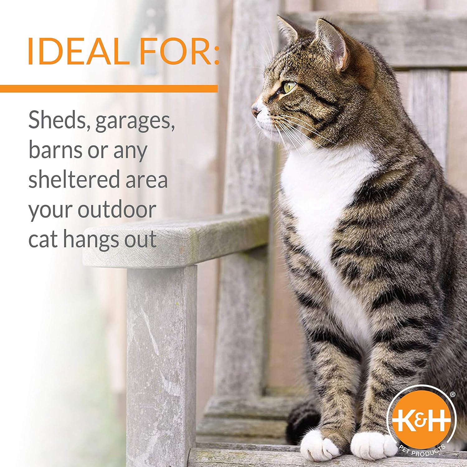 K&H Pet Products Mod Thermo-Kitty Heated Shelter Gray 21" x 14" x 13" 25W Great for Outdoor Cats : Pet Supplies