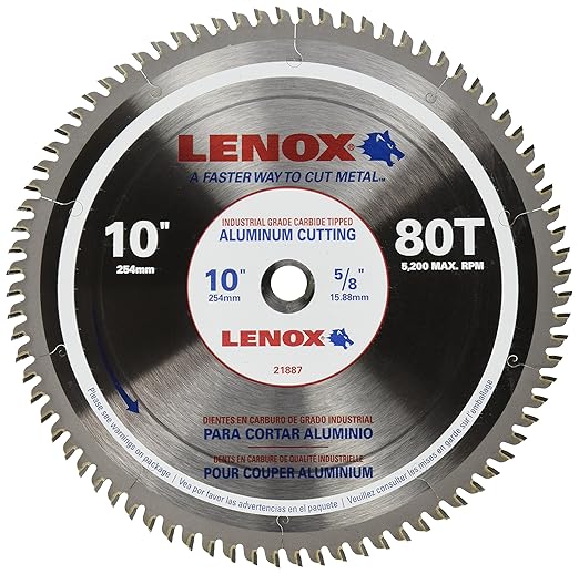 Lenox Tools 21887AL100080CT Metal Cutting Circular Saw Blade, 10Inch by 80 Teeth, Aluminum Lenox Tools 21887AL100080CT Metal Cutting Circular Saw Blade, 10Inch by 80 Teeth, Aluminum