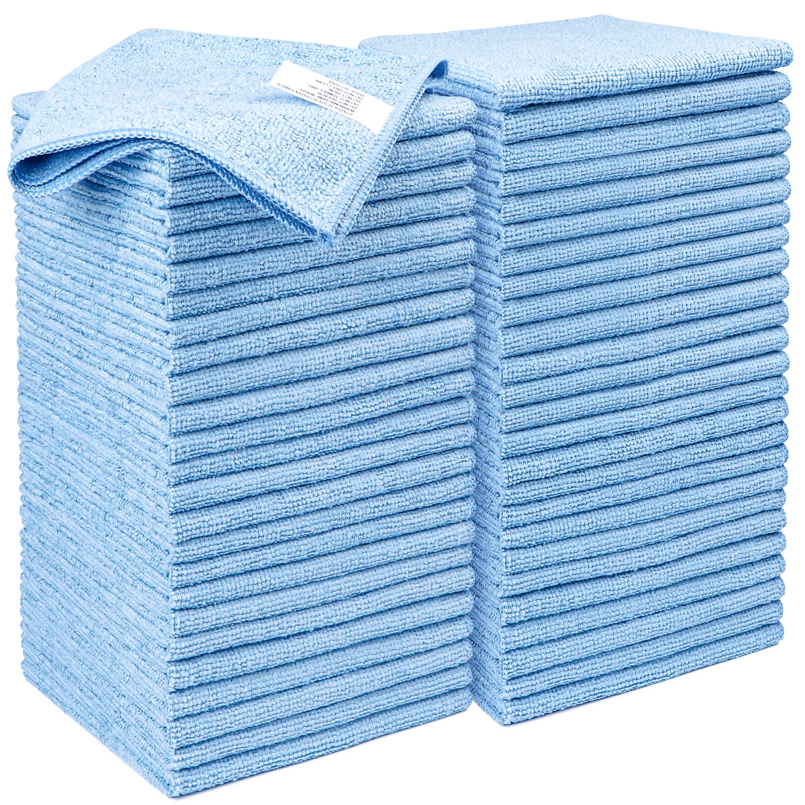 AIDEA Microfibre Cloth,Lint Free Reusable Cleaning Cloths,Highly Absorbent Streak Free Washable Cleaning Towels Rags Dish Cloth for House,Kitchen,Car,Motorbike,Windows 30 X 30 CM,Blue (Pack of 50)
