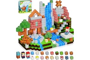 QRPQT 200PCS Magnetic Blocks, Magnetic Building Cube Toys for Kids, STEM Montessori Stacking, Sensory Education Toys for Toddlers Building World Set, Christmas Birthday Gifts for Kids Age 3 4 5 6 7 8 9 10