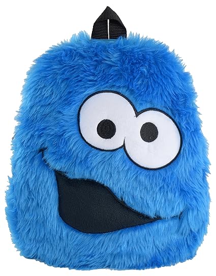 Sesamstraße Krümelmonster Plüsch Rucksack, 33 cm x 28 cm, Cookie Monster