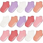 HYCLES 15 Pairs Toddler Socks, Kids Grip Socks for 6-12 Month 1-7 Years Non Slip Ankle Sock for Baby Boys Girls