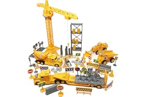 Boley 100-Piece Construction Project and Vehicles Play Set - Variety Pack of Construction Toys Cars Vehicles and Playset Toy Accessories for Boys, Girls, and Toddler Builders