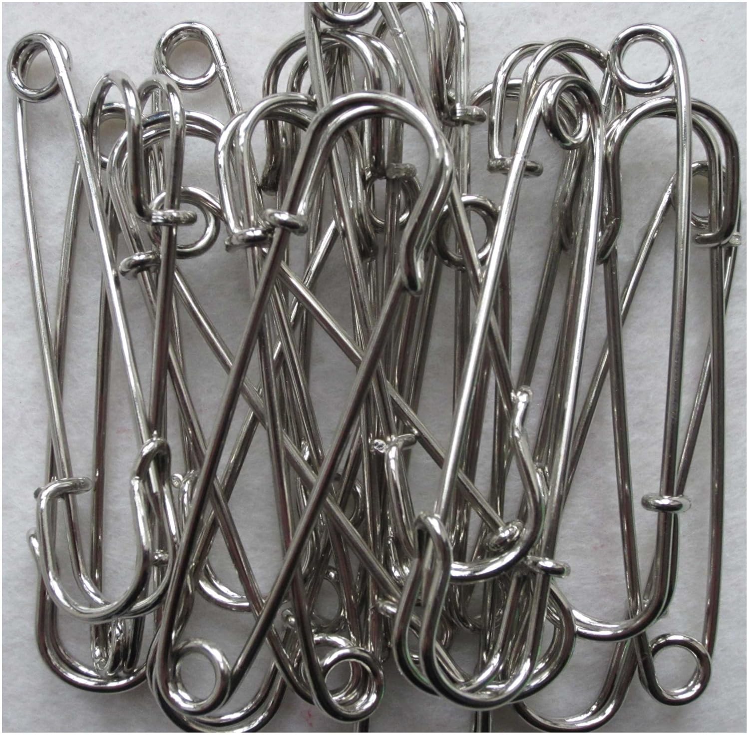 thumbnail image 2 of 5-Pack 5 Inch Heavy Duty Jumbo Stainless Steel Safety Pins - Silver/Nickel, Industrial Strength - Laundry, Craft, Tarps 2 of 4