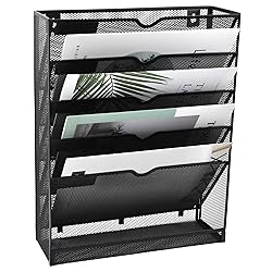 EASEPRES Mesh Wall File Organizer 5 Tier Vertical