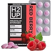 H2UP Sugar-Free Molecular Hydrogen Tablets – 60 Count – 12 PPM Hydrogen with Magnesium – Dissolvable Tablets for Clean Hydrogen-Infused Water