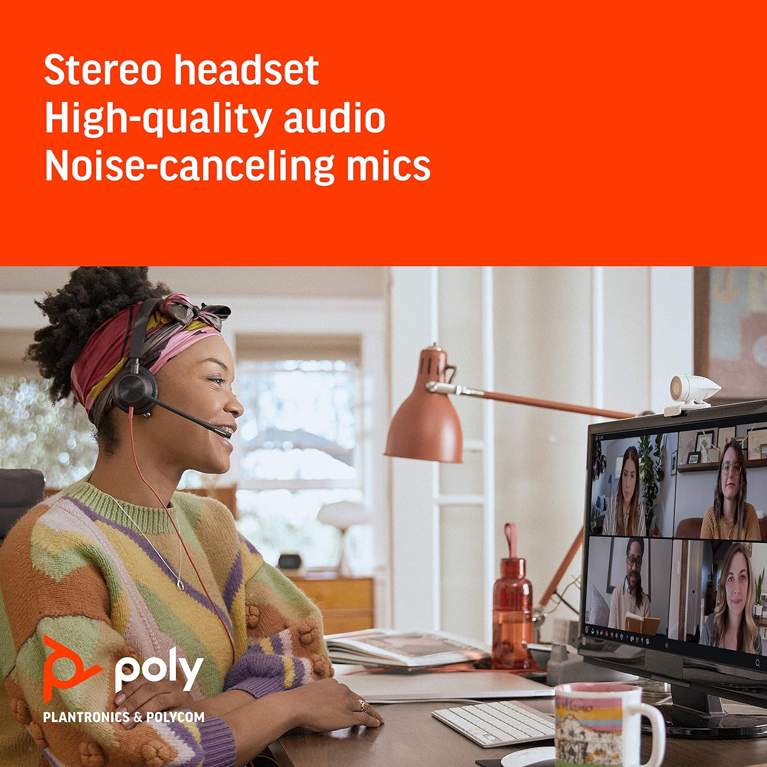 Poly Studio P5 Kit with Blackwire 3325 (Plantronics) - 1080p HD Video Conferencing Camera - Professional USB-A Kit for Wired Webcam and Stereo Audio Headset - Image 4