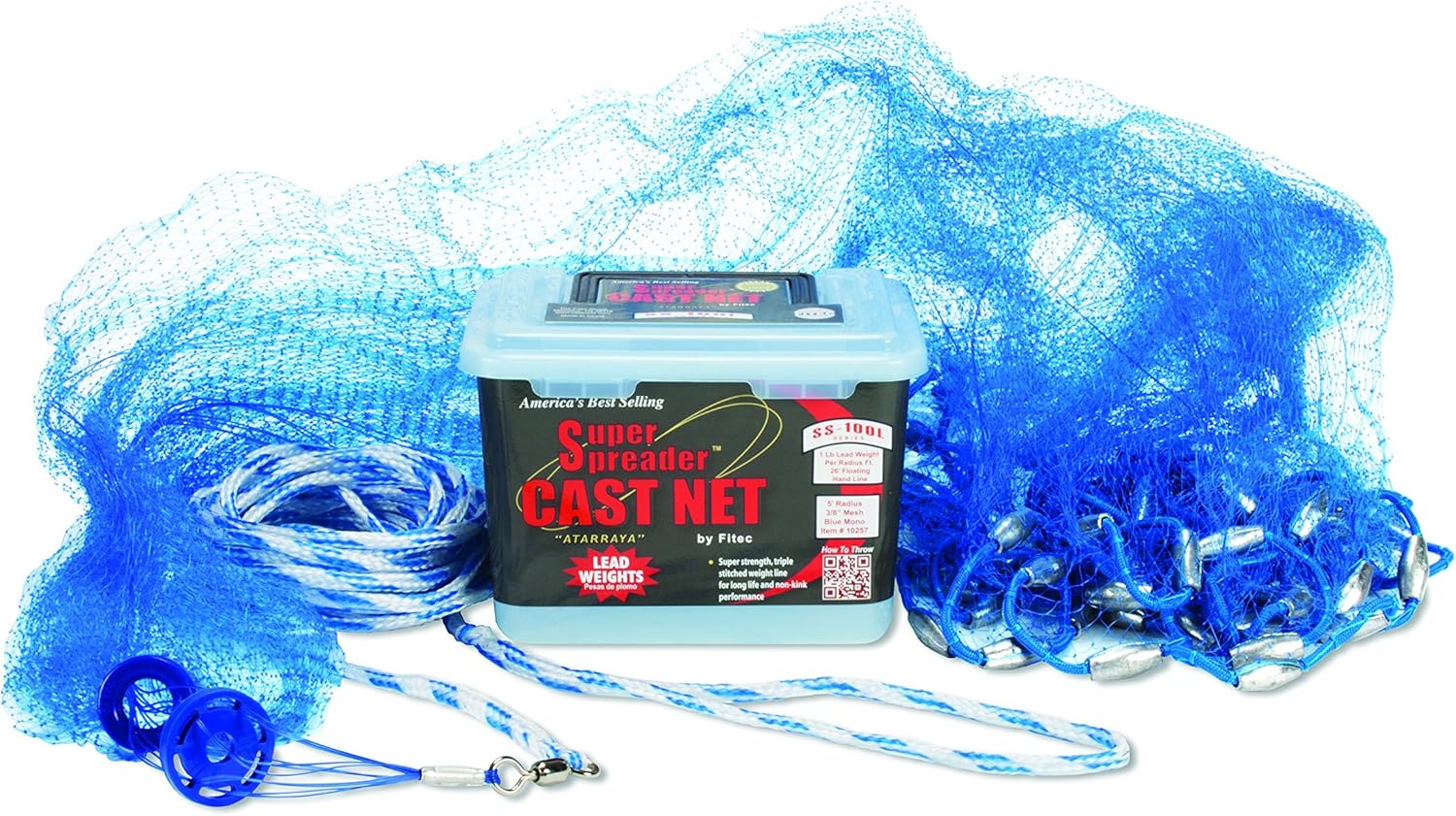 3/8" MESH WITH EASY OPEN RING QUICK THROW 5' CAST NET BETTS BUDDY NET