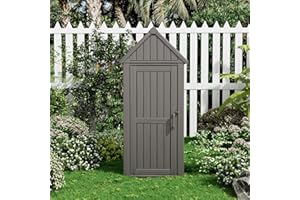 Fancyango Ultimate Outdoor Storage Cabinet - Durable Resin Construction with Reinforced Floor, Adjustable Shelves & Lock for Security (Grey)