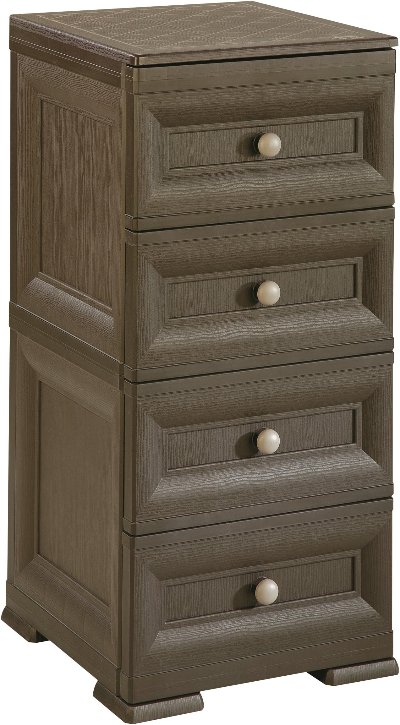 Tontarelli 8086090909 Omnimodus Slim Four Drawer Unit, 40 x 43 x 85.5 cm, Chocolate