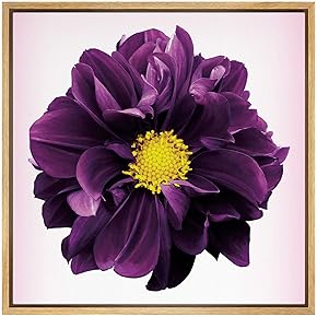 SIGNWIN Framed Canvas Wall Art Deep Purple and...